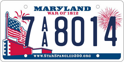 MD license plate 7AA8014