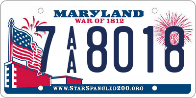 MD license plate 7AA8018