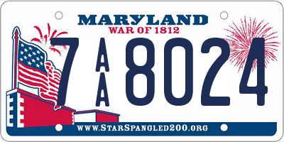 MD license plate 7AA8024