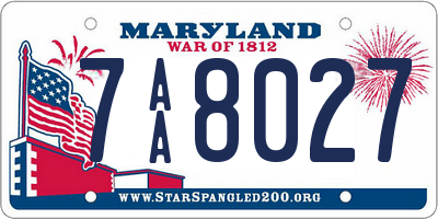 MD license plate 7AA8027