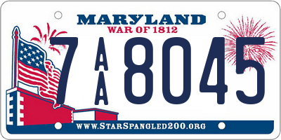 MD license plate 7AA8045