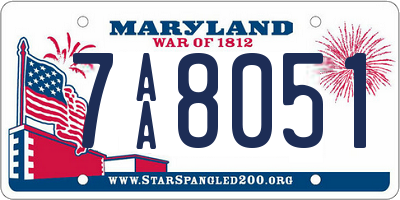 MD license plate 7AA8051