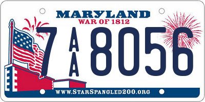 MD license plate 7AA8056