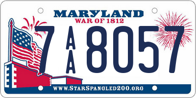 MD license plate 7AA8057