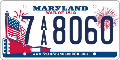 MD license plate 7AA8060