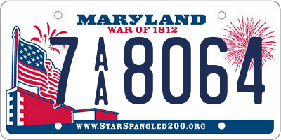 MD license plate 7AA8064