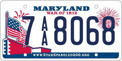 MD license plate 7AA8068