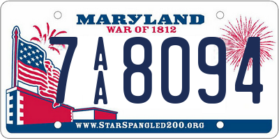 MD license plate 7AA8094