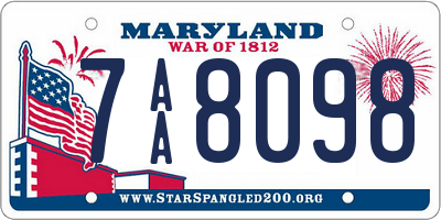 MD license plate 7AA8098