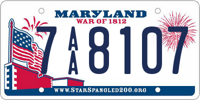 MD license plate 7AA8107