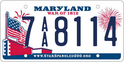 MD license plate 7AA8114