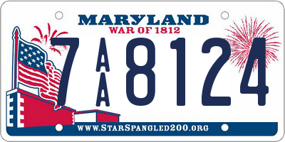MD license plate 7AA8124