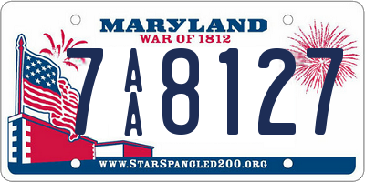 MD license plate 7AA8127