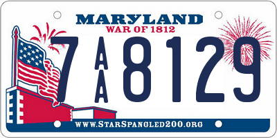 MD license plate 7AA8129