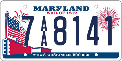 MD license plate 7AA8141