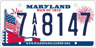 MD license plate 7AA8147