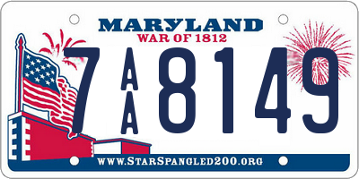 MD license plate 7AA8149