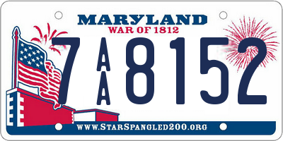 MD license plate 7AA8152