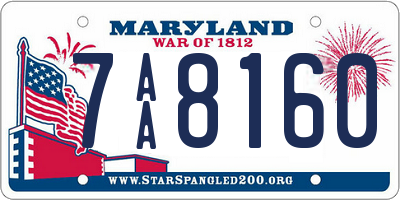 MD license plate 7AA8160