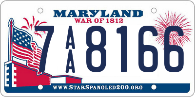 MD license plate 7AA8166
