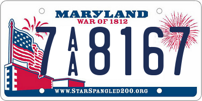 MD license plate 7AA8167