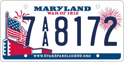 MD license plate 7AA8172