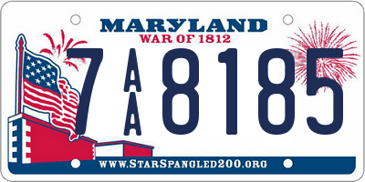 MD license plate 7AA8185