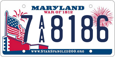 MD license plate 7AA8186