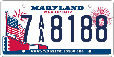 MD license plate 7AA8188