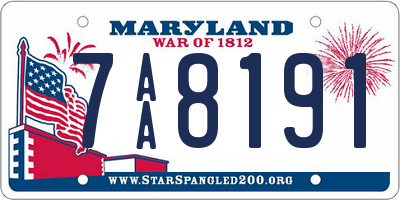 MD license plate 7AA8191