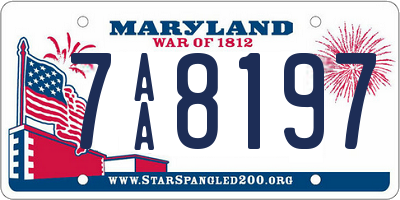 MD license plate 7AA8197