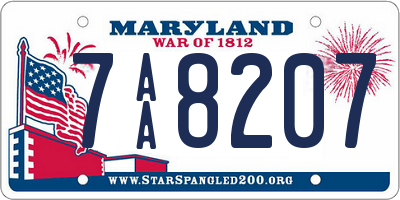 MD license plate 7AA8207