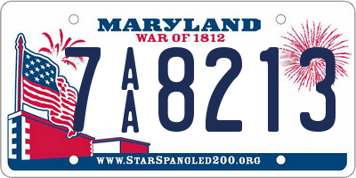 MD license plate 7AA8213