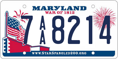 MD license plate 7AA8214