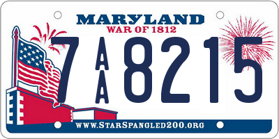 MD license plate 7AA8215