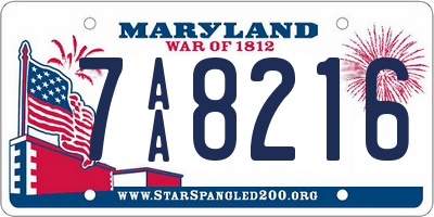 MD license plate 7AA8216