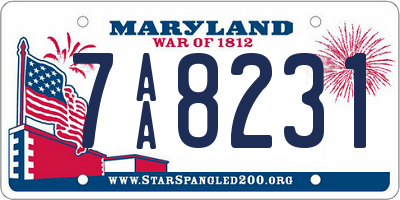MD license plate 7AA8231