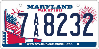 MD license plate 7AA8232