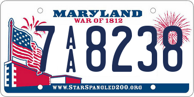 MD license plate 7AA8238