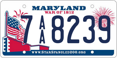 MD license plate 7AA8239