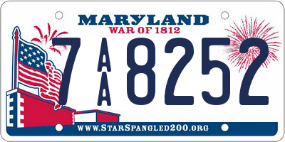 MD license plate 7AA8252