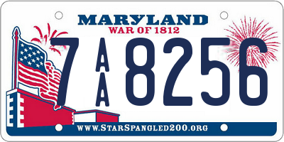 MD license plate 7AA8256