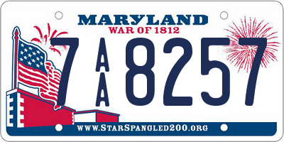 MD license plate 7AA8257