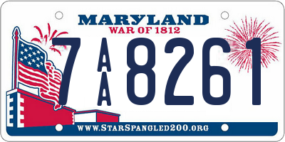 MD license plate 7AA8261