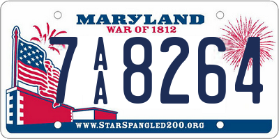 MD license plate 7AA8264
