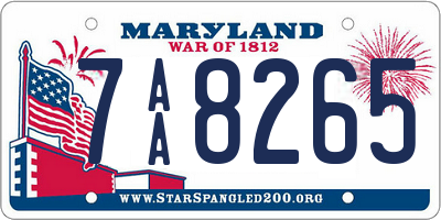 MD license plate 7AA8265