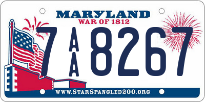 MD license plate 7AA8267