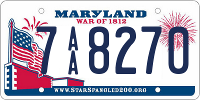 MD license plate 7AA8270