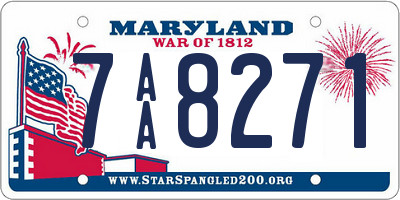 MD license plate 7AA8271