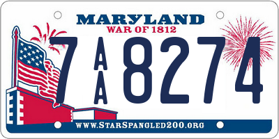 MD license plate 7AA8274